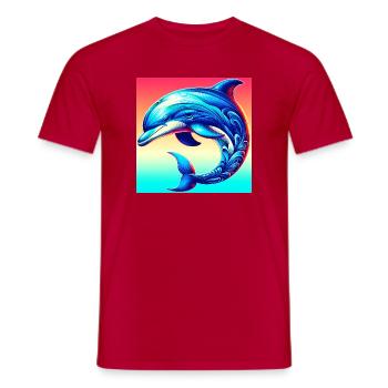 dauphin - T-shirt homme - rouge - Devant - AI Model Male 178 dark (178cm)
