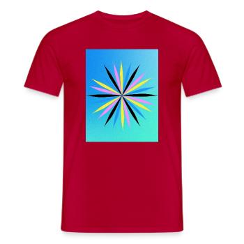 Vibrant Geometric Starburst Design - Men's T-Shirt - red - Front - AI Model Male 178 dark (178cm)