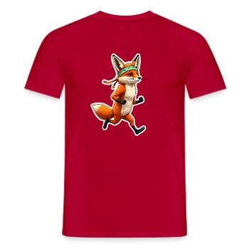 Let ́s run, Fox - Men's T-Shirt - red - Front - AI Model Male 178 dark (178cm)