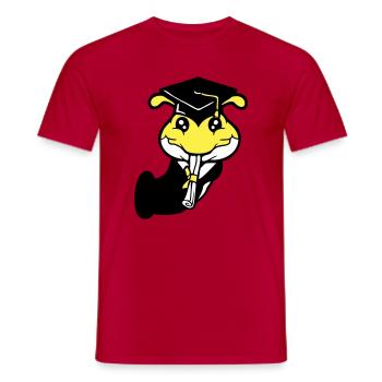 Hole Caterpillar School leaving certificate High school diploma passed college - Men's T-Shirt - red - Front - AI Model Male 178 dark (178cm)