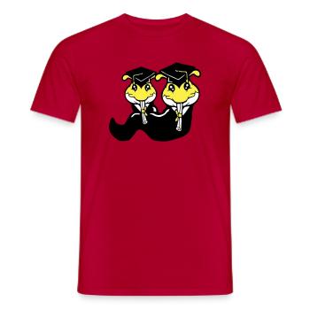 2 chenilles certificat de fin d'études secondaires diplôme d'études secondaires obtenu - T-shirt homme - rouge - Devant - AI Model Male 178 dark (178cm)