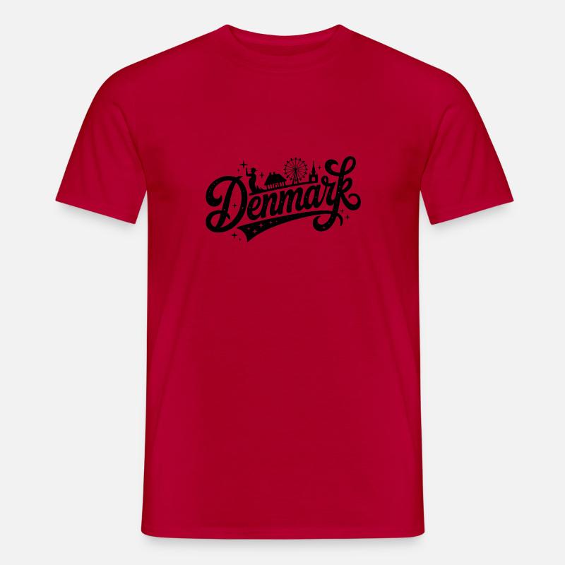 Dänemark - Souvenir-Design - Männer T-Shirt - Rot