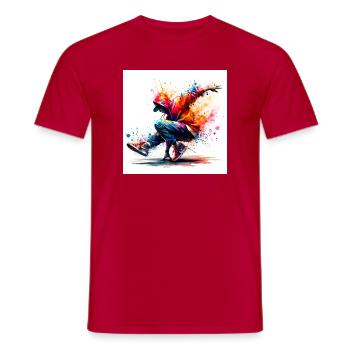 Danse urbaine au style dynamique - T-shirt homme - rouge - Devant - AI Model Male 178 dark (178cm)