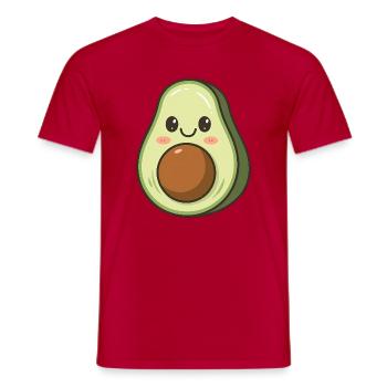 Kawaii Avocado Food Lover - Men's T-Shirt - red - Front - AI Model Male 178 dark (178cm)