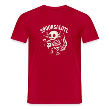 Spooksalot Skeleton Drink Design - Men's T-Shirt - red - Front - AI Model Male 178 dark (178cm)