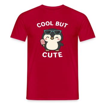 Pinguine - Männer T-Shirt - Rot - Vorne - AI Model Male 178 dark (178cm)