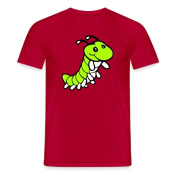 Caterpillar sweet sweet little smiles friendly happy - Men's T-Shirt - red - Front - AI Model Male 178 dark (178cm)