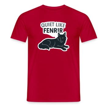Quiet Like Fenrir Wolf Design - Men's T-Shirt - red - Front - AI Model Male 178 dark (178cm)