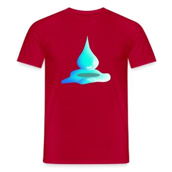 Water Drops | Water | Nature - Men's T-Shirt - red - Front - AI Model Male 178 dark (178cm)