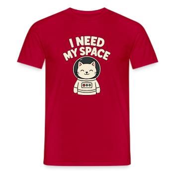 Kätzchen im Astronautenanzug - Männer T-Shirt - Rot - Vorne - AI Model Male 178 dark (178cm)