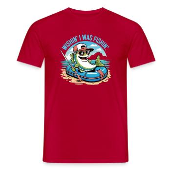 Frogfish on cardboard with hat and sunglasses - Men's T-Shirt - red - Front - AI Model Male 178 dark (178cm)