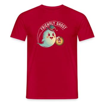 Fantôme amical avec lanterne - T-shirt homme - rouge - Devant - AI Model Male 178 dark (178cm)