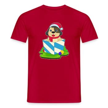 Dog Christmas Christmas Hat - Men's T-Shirt - red - Front - AI Model Male 178 dark (178cm)