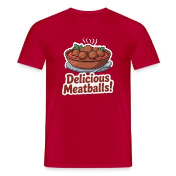 Delicious Meatballs Illustration - Men's T-Shirt - red - Front - AI Model Male 178 dark (178cm)