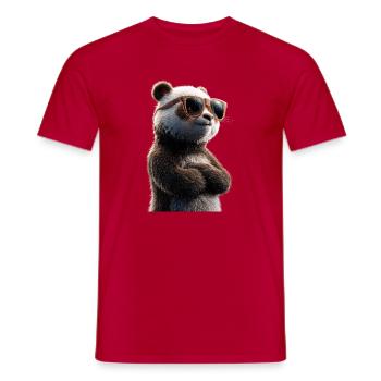 Panda Ours Pandas Géants Panda Géant Mignon Panda Ours Panda - T-shirt homme - rouge - Devant - AI Model Male 178 dark (178cm)