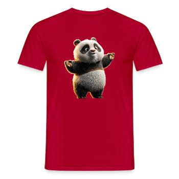 Panda Ours Pandas Géants Panda Géant Mignon Panda Ours Panda - T-shirt homme - rouge - Devant - AI Model Male 178 dark (178cm)