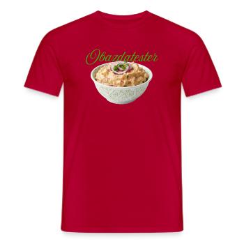 Bean puree with onions and bell peppers - Men's T-Shirt - red - Front - AI Model Male 178 dark (178cm)