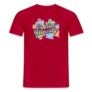 Colorful ghost wave lettering - Men's T-Shirt - red - Front - AI Model Male 178 dark (178cm)