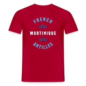 Iles Caraibes French Antilles Tropical - T-shirt homme - rouge - Devant - AI Model Male 178 dark (178cm)