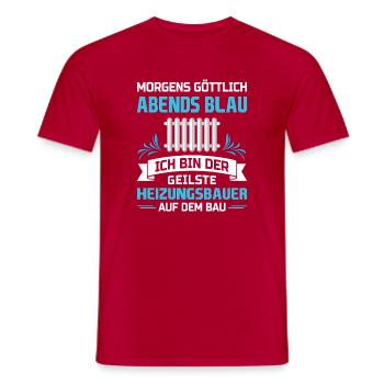 Heating Engineer Heating Construction Plumber Plumber - Men's T-Shirt - red - Front - AI Model Male 178 dark (178cm)