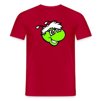 Nerd Caterpillar Intelligent Geek Worm Horn-rimmed Glasses Smart - Men's T-Shirt - red - Front - AI Model Male 178 dark (178cm)
