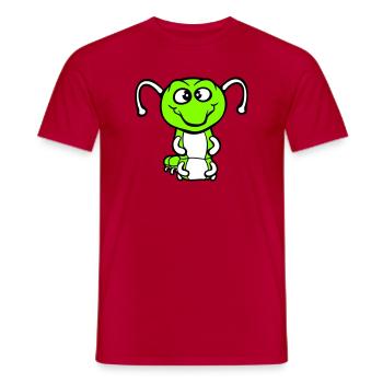 Caterpillar Friendly sweet lovely smiles happy Comic - Men's T-Shirt - red - Front - AI Model Male 178 dark (178cm)