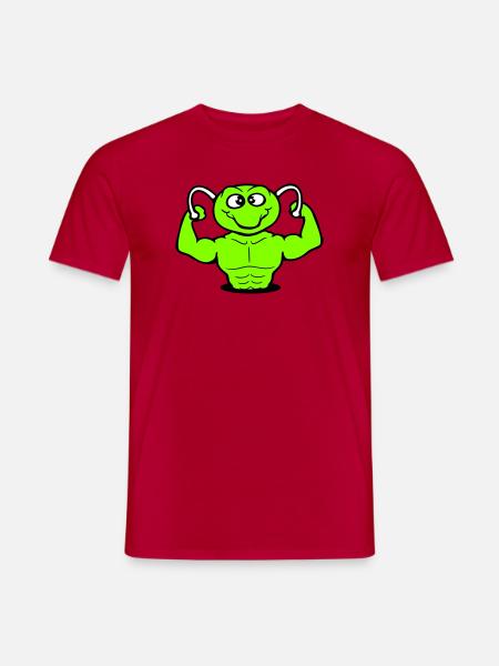 Raupe Bodybuilder Muskelaufbau Stark Fitness Gym - Männer T-Shirt - Rot