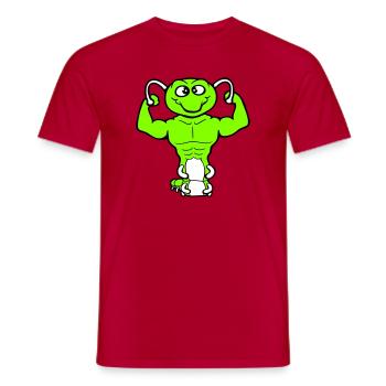 Caterpillar Bodybuilder Muscle Building Strong Fitness Gym - Men's T-Shirt - red - Front - AI Model Male 178 dark (178cm)