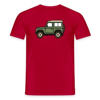 Voiture tout-terrain - T-shirt homme - rouge - Devant - AI Model Male 178 dark (178cm)