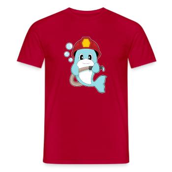 Delfin Feuerwehrmann Feuerwehrschlauch Feuerwehr - Männer T-Shirt - Rot - Vorne - AI Model Male 178 dark (178cm)