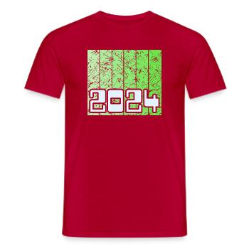 2024 - Men's T-Shirt - red - Front - AI Model Male 178 dark (178cm)