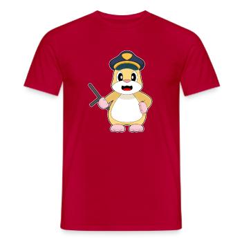 Hamster Policier Bâton Police - T-shirt homme - rouge - Devant - AI Model Male 178 dark (178cm)