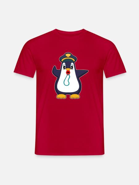 pingouin policier sifflet police - T-shirt homme - rouge