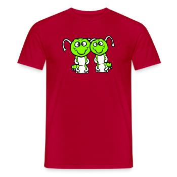 2 chenilles mignonnes deux amis cher couple amoureux - T-shirt homme - rouge - Devant - AI Model Male 178 dark (178cm)