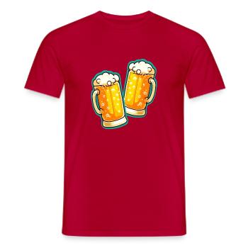 Beer Cheers Chope à bière en verre - T-shirt homme - rouge - Devant - AI Model Male 178 dark (178cm)