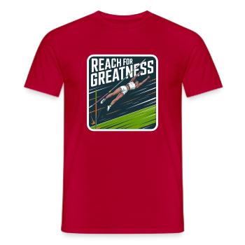 Reach for Greatness Athletic Design - Men's T-Shirt - red - Front - AI Model Male 178 dark (178cm)
