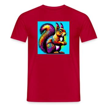 squirrel - Men's T-Shirt - red - Front - AI Model Male 178 dark (178cm)
