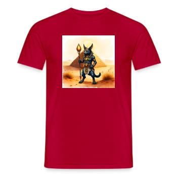 Xylophone égyptien mi-humain - T-shirt homme - rouge - Devant - AI Model Male 178 dark (178cm)