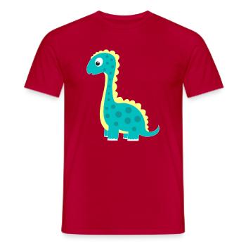 Kuscheliger Dinosaurier Glücksbringer - Männer T-Shirt - Rot - Vorne - AI Model Male 178 dark (178cm)