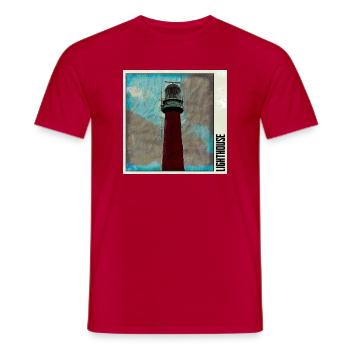 Phare dans la tempête - T-shirt homme - rouge - Devant - AI Model Male 178 dark (178cm)