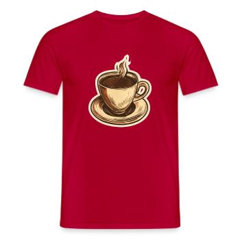 Kaffee - Männer T-Shirt - Rot - Vorne - AI Model Male 178 dark (178cm)