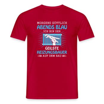 Heating Engineer Heating Construction Plumber Plumber - Men's T-Shirt - red - Front - AI Model Male 178 dark (178cm)