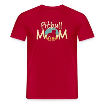 Pitbull MOM Sunset Silhouette Design - Men's T-Shirt - red - Front - AI Model Male 178 dark (178cm)