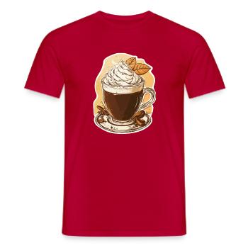 Kaffee - Männer T-Shirt - Rot - Vorne - AI Model Male 178 dark (178cm)