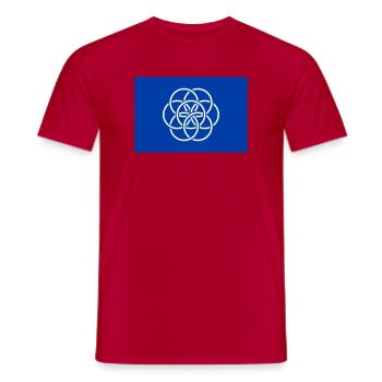 International Flag of Planet Earth - Men's T-Shirt - red - Front - AI Model Male 178 dark (178cm)
