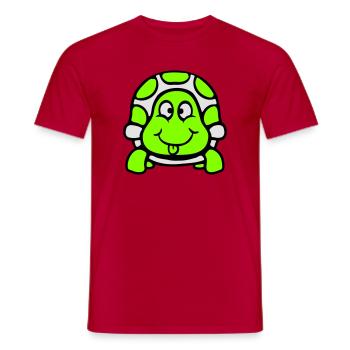 Turtle Tongue Sticking Out Naughty Funny Cool - Men's T-Shirt - red - Front - AI Model Male 178 dark (178cm)