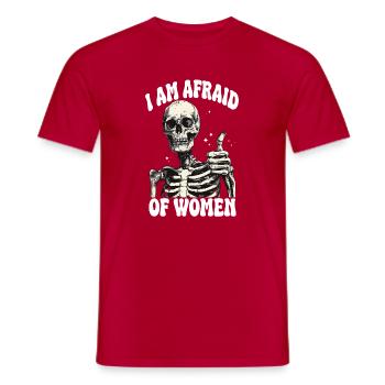 Ich habe Angst vor Frauen Skelett - Männer T-Shirt - Rot - Vorne - AI Model Male 178 dark (178cm)