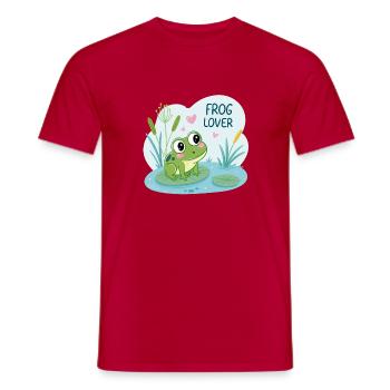 frog lovers - Men's T-Shirt - red - Front - AI Model Male 178 dark (178cm)
