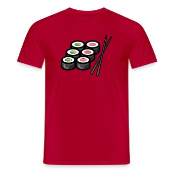Amateur de sushi minimaliste - T-shirt homme - rouge - Devant - AI Model Male 178 dark (178cm)