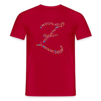Buntes Punkte Z Buchstabe  - Männer T-Shirt - Rot - Vorne - AI Model Male 178 dark (178cm)